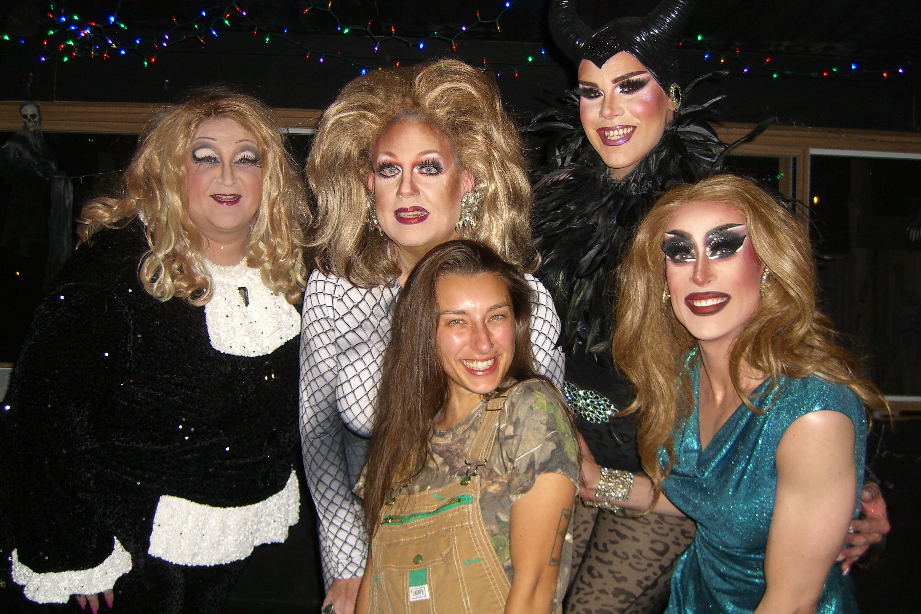 Group photo at drag night