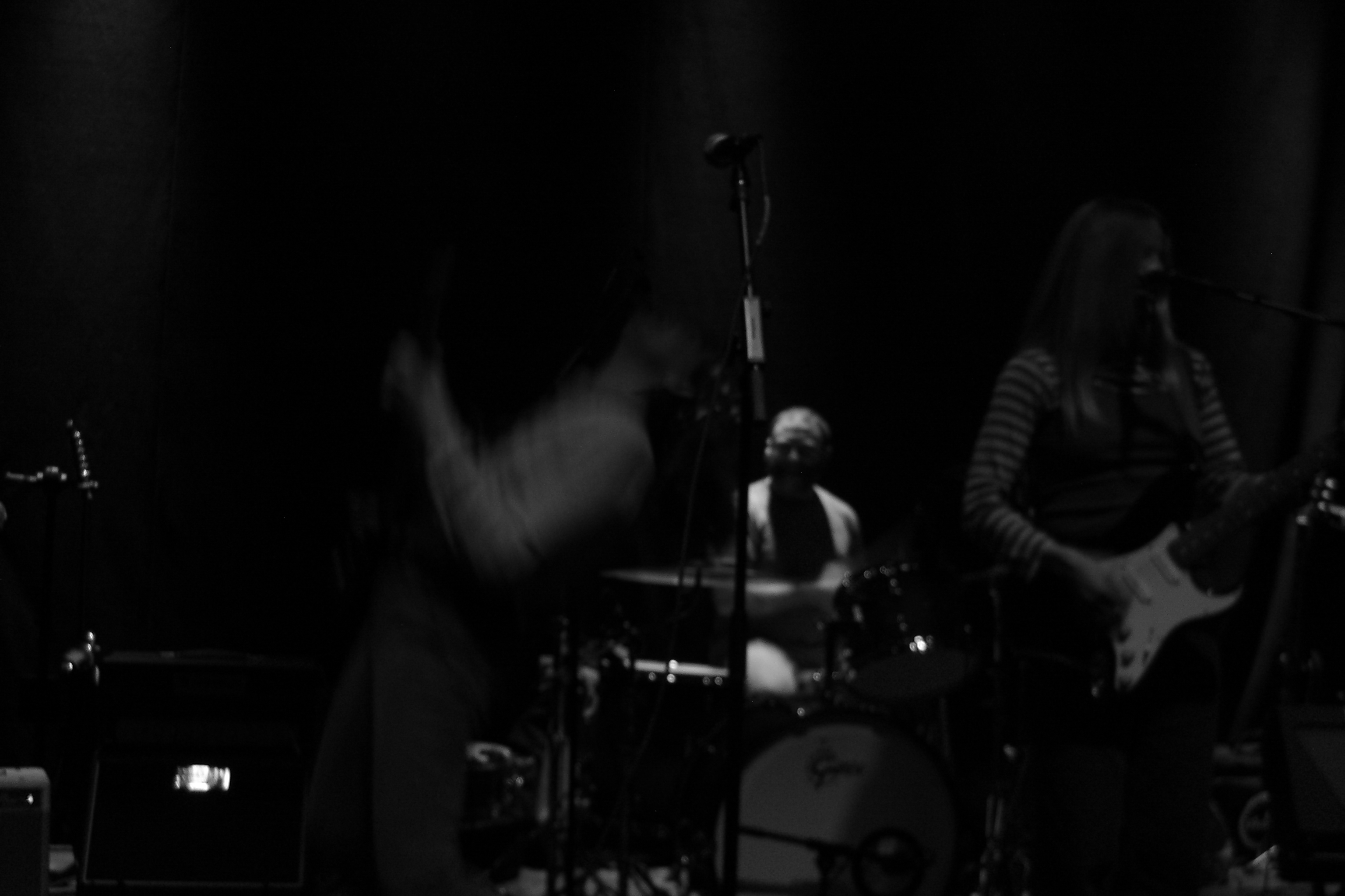 Blurry motion shot of band performing live